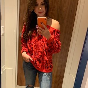 Numph velvet floral sweater